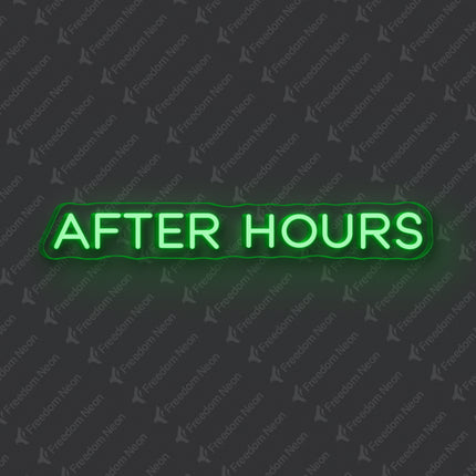 Green After Hours Neon Sign