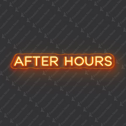 Orange After Hours Neon Sign