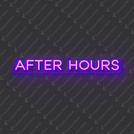 Purple After Hours Neon Sign