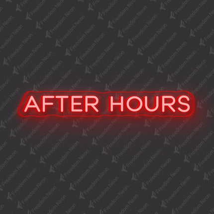 Red After Hours Neon Sign