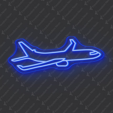 Blue Airplane Neon Sign