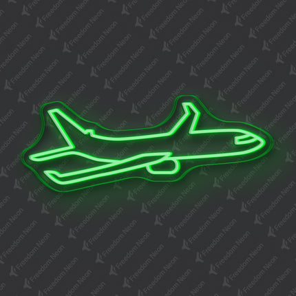 Green Airplane Neon Sign