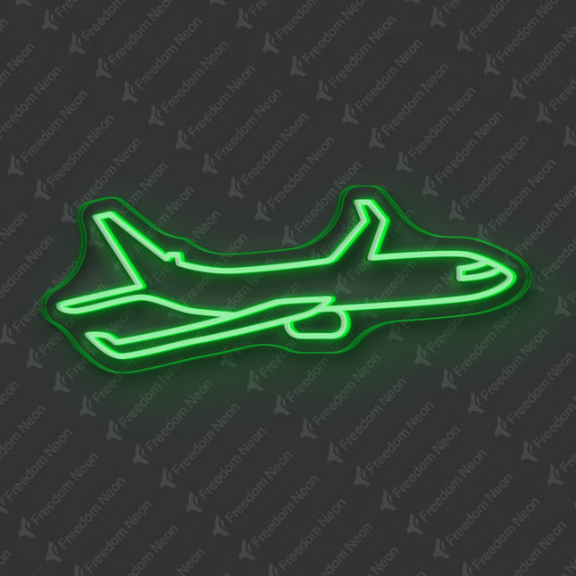 Green Airplane Neon Sign