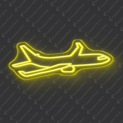 Lemon Yellow Airplane Neon Sign