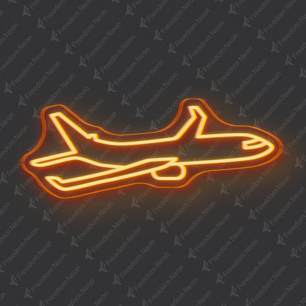 Orange Airplane Neon Sign
