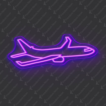 Purple Airplane Neon Sign
