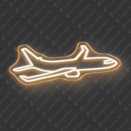 Warm White Airplane Neon Sign