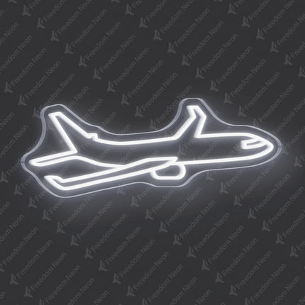 White Airplane Neon Sign