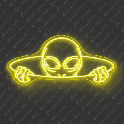 Lemon Yellow Alien Head Neon Sign