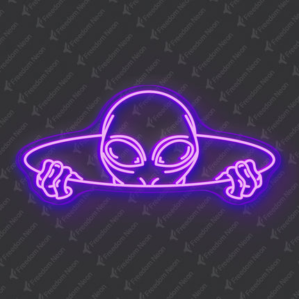 Purple Alien Head Neon Sign