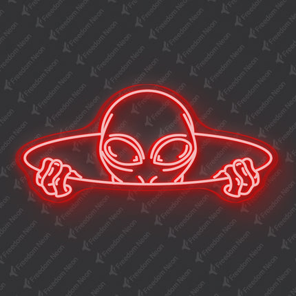 Red Alien Head Neon Sign