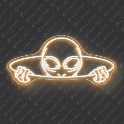 Warm White Alien Head Neon Sign