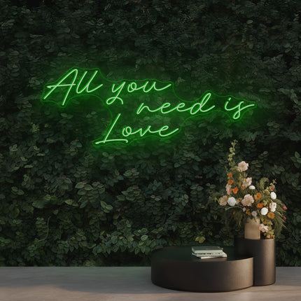 Green All You Need Is Love Neon Sign