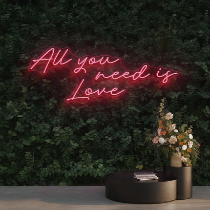 Light Pink All You Need Is Love Neon Sign