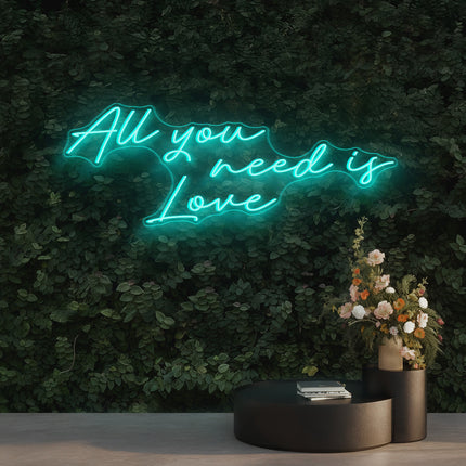 Mint Green All You Need Is Love Neon Sign
