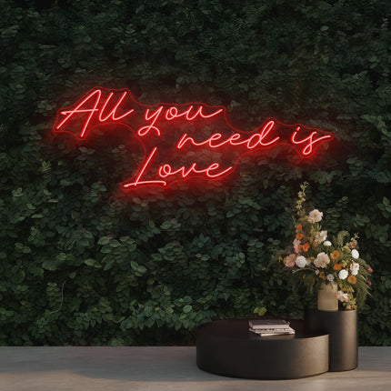 Red All You Need Is Love Neon Sign