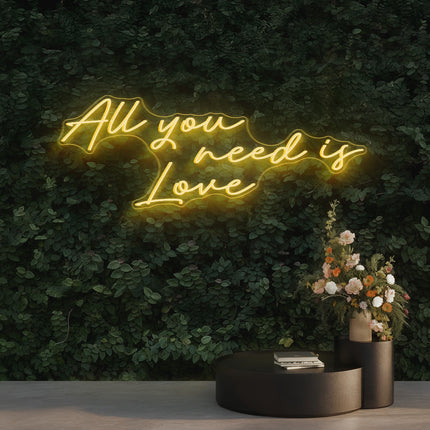 Warm White All You Need Is Love Neon Sign