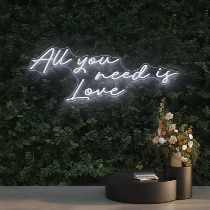 White All You Need Is Love Neon Sign