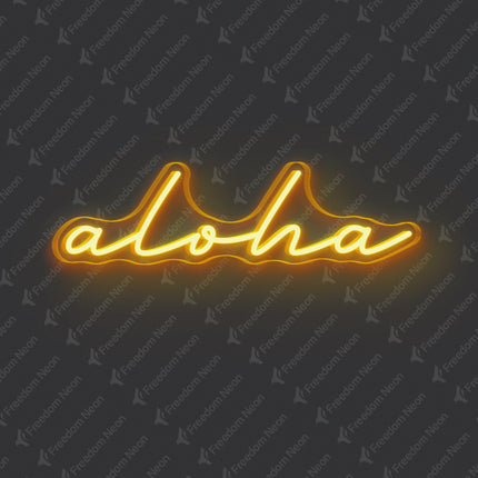 Golden Yellow Aloha Neon Sign
