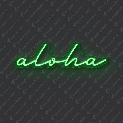 Green Aloha Neon Sign