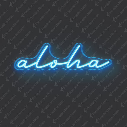 Ice Blue Aloha Neon Sign