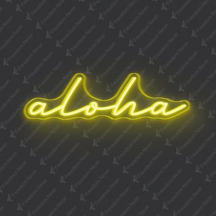 Lemon Yellow Aloha Neon Sign
