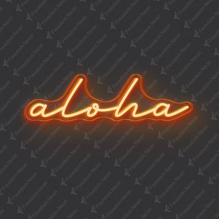 Orange Aloha Neon Sign