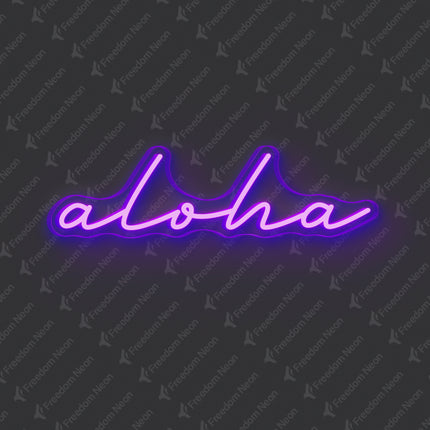 Purple Aloha Neon Sign