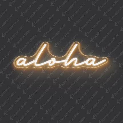 Warm White Aloha Neon Sign