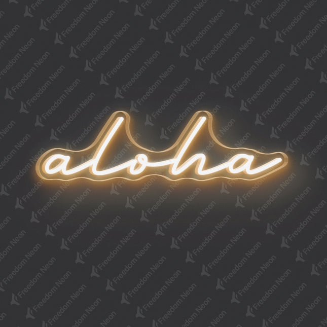 Warm White Aloha Neon Sign
