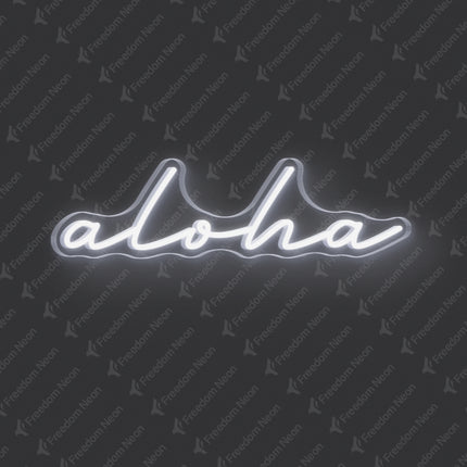 White Aloha Neon Sign