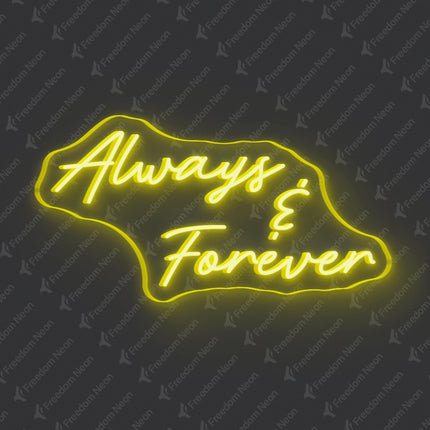 Lemon Yellow Always Forever Neon Sign