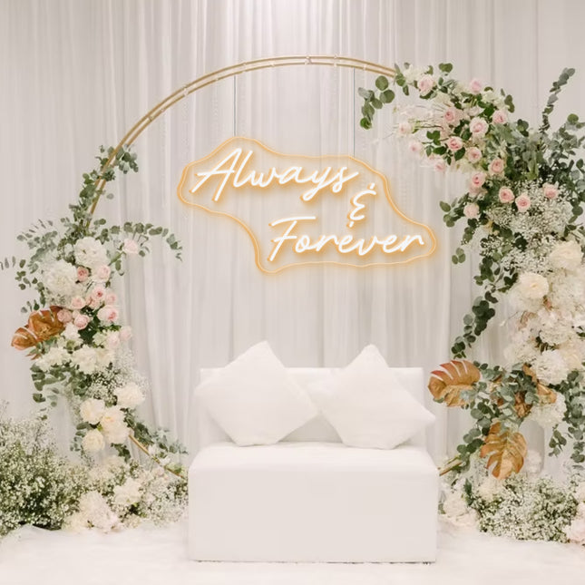 Warm White Always Forever Neon Sign