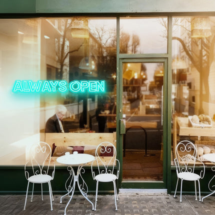 Mint Always Open Neon Sign
