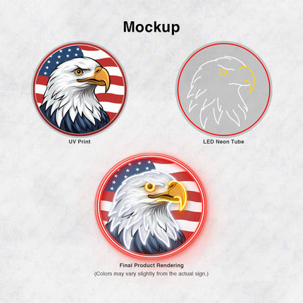 American Flag Bald Eagle Neon Sign