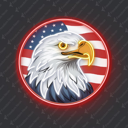 American Flag Bald Eagle Neon Sign