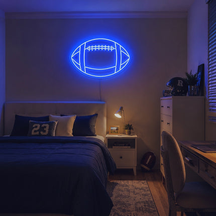 Blue American Football Neon Sign