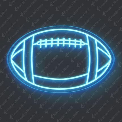 Ice Blue American Football Neon Sign