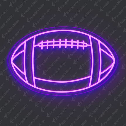 Purple American Football Neon Sign