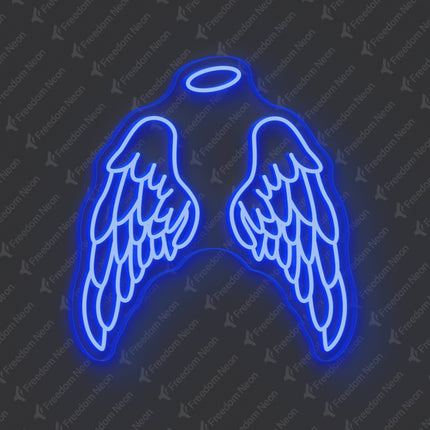 Blue Angel Wings Neon Sign