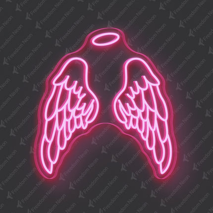 Light Pink Angel Wings Neon Sign