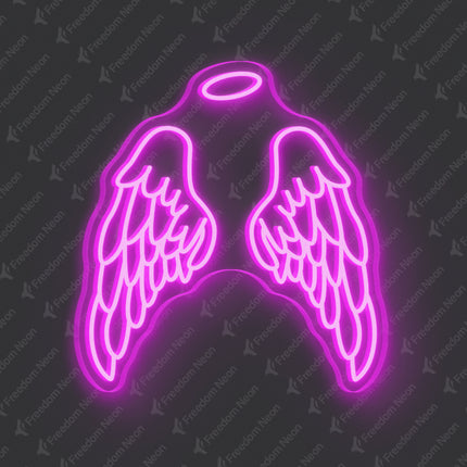 Pink Angel Wings Neon Sign