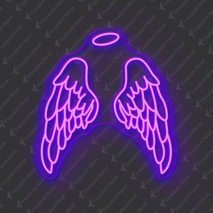 Purple Angel Wings Neon Sign