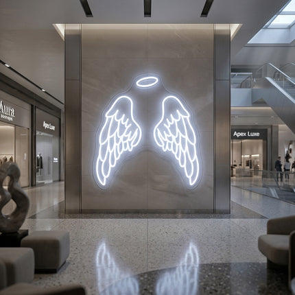 White Angel Wings Neon Sign