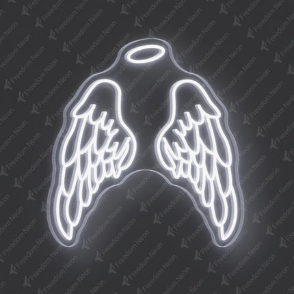 White Angel Wings Neon Sign