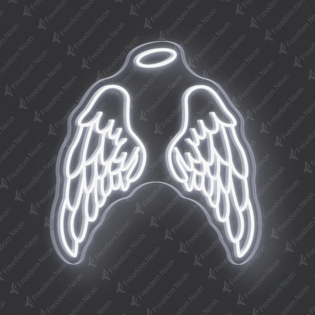 White Angel Wings Neon Sign