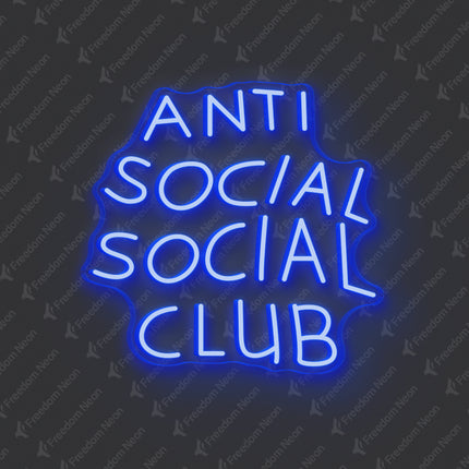 Blue Anti Social Social Club Neon Sig