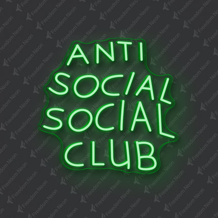 Green Anti Social Social Club Neon Sign