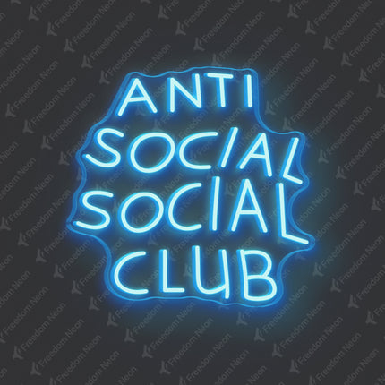 Ice Blue Anti Social Social Club Neon Sign