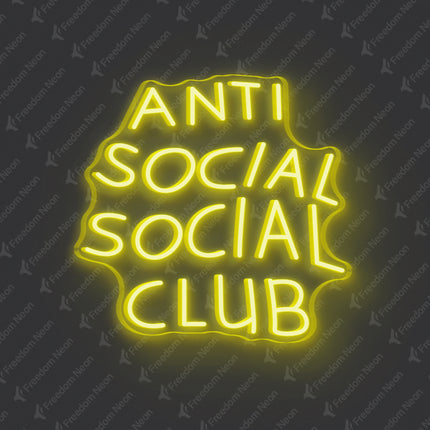 Lemon Yellow Anti Social Social Club Neon Sign